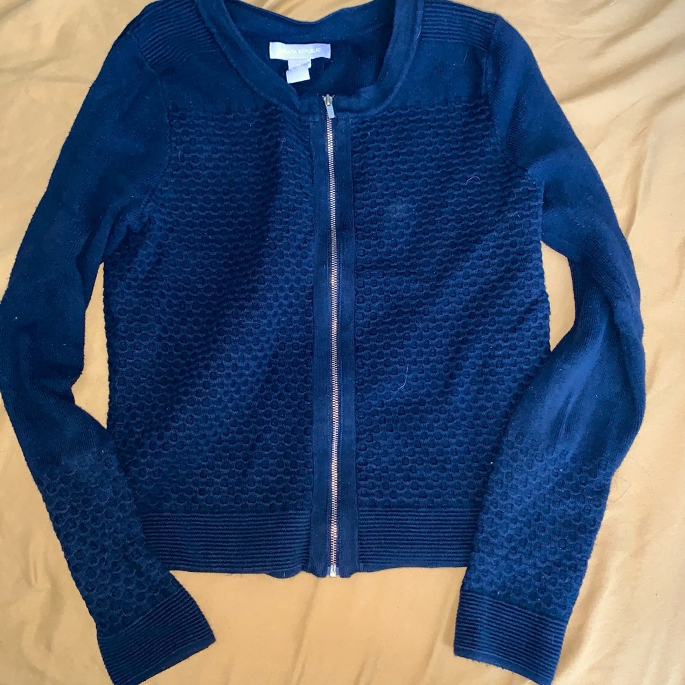 Banana Republic Black Textured Cardigan
